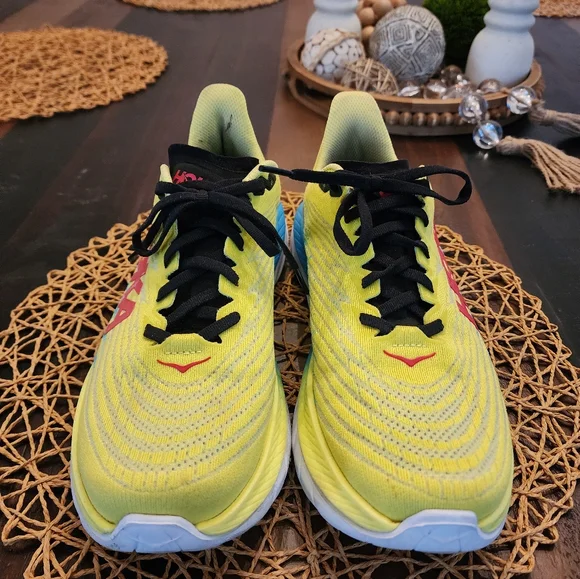 Hoka Mach 5 Women's Sneakers in Vibrant Yellow and Blue - Size 9.5 - Picture 3 of 5